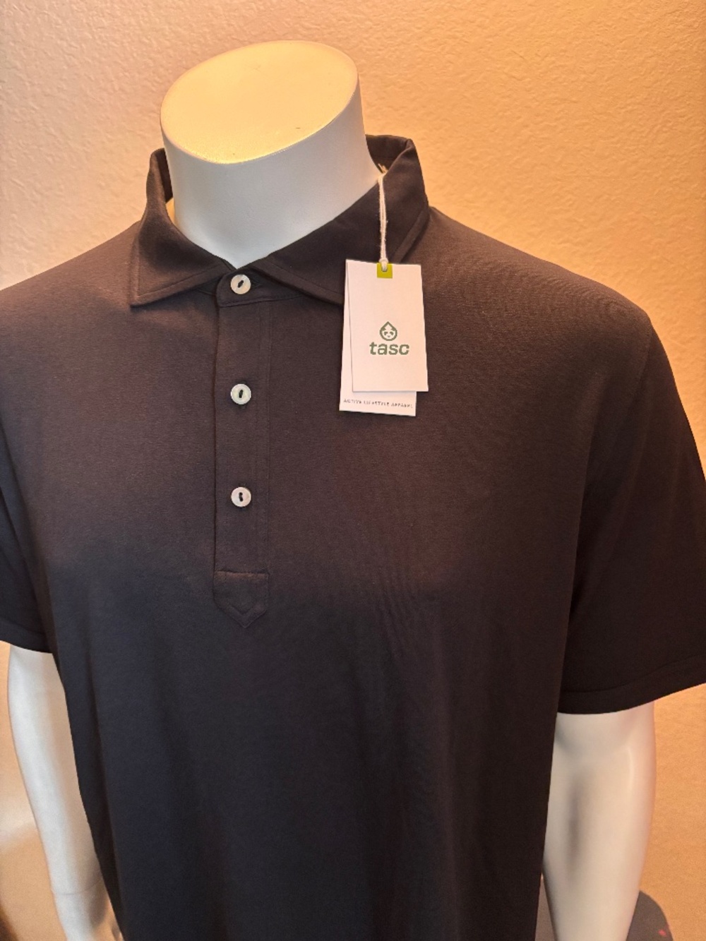 NWT $74 mens XXL TASC Everywhere Polo black